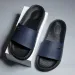 Mens Fashion Solid Color Slide Slippers With Metallic Horse Detail Comfortable Cushioned Sole For Indoor And Outdoor Use_vogvips.com