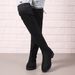 Women's Knee-High Stretch Boots - Soft Suede & Cozy Fleece Lining - Round Toe Flat Heel - Black/Gray/Brown - Sizes 35-43_vogvips.com