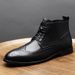 European Warm Series Men's Genuine Leather High-Top Martin Casual Breathable Short British Style Brogue Boots_vogvips.com