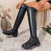 Pure Black Over-the-Knee For Women 2025 Autumn Winter New Flat Large Size Long Commuting Taizhou Women's Boots_vogvips.com