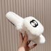 Xiaoxiangfeng Schoolbag Buckle Fluffy Slippers Women's 2025 Autumn And Winter New Lamb Velcro Warm Fashion Thick-soled Slippers_vogvips.com