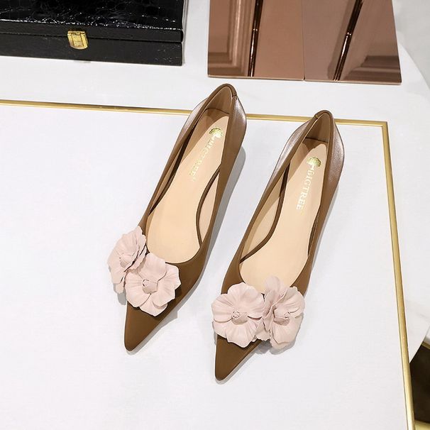 Women's Elegant Pointed-Toe Floral Mid Heel Pumps - Comfortable Slip-On Dress Shoes For Spring & Fall, Sizes 34-43_vogvips.com