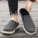 Men's Backless Slip On Mule Loafers Breathable Canvas Platform Walking Shoes Non Slip Cushioned Casual Indoor Outdoor Slide Shoes_vogvips.com