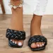 Women's Plus Size 36 43 Minimalist Vacation Style Single Band Slip On Comfortable Square Toe Flat Sandals_vogvips.com