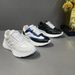Men's Leather Thick Soled Dad Casual Sports Men's Trendy Shoes, Color Blocked White Shoes_vogvips.com