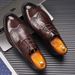 Euro Step New Formal Business Derby British Pointed Casual Soft Sole Genuine Leather Men's Shoes_vogvips.com