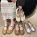 All-match Split-toe Mary Jane Shoes Women's New One-word Flat Shoes With Skirt Milk Shoes Tide_vogvips.com