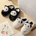 2024 New Autumn Winter Women Cute Cartoon Panda Indoor Warm Couple Plush Cotton Slippers For Men_vogvips.com