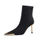 319-13 European And American Style Fashion Party For Women, Stiletto High Heels, Stretch Lycra, Metal Pointed Toe Short_vogvips.com