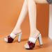 Women's High Heel Sandals - Summer Fashion Platform Peep Toe Mule Slides With Chunky Heel & Waterproof Sole_vogvips.com