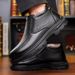 European Warm Series New Men's Leather Shoes For Middle-aged Elderly, Winter Business Casual Shoes, Comfortable And Warm With Fleece Lining_vogvips.com