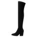 New Comfortable Pointed Toe Multi-Color Slimming Stretch Suede Plus Size Wedge Women Casual Boots For Shopping_vogvips.com