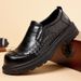Suitable For All Seasons Large Thick Sole Loafers Spring New Fashion Derby Business Leather Trendy Men's Shoes Height Increasing_vogvips.com