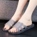 Flat-soled Crystal Slippers Women In Summer, Breathable, Soft-soled, Comfortable For Outdoor Wear, Home Bathroom Use,_vogvips.com