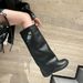 Women’s Shoes Boots Lock Buckle Long Boots Inner Heightening Wedge Heel Thick Bottom Mid Tube High Tube Trouser Boots_vogvips.com
