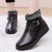 Women's 2023 New Cotton Shoes Women Winter Fleece Lined Thickened Snow Wear-resistant Non-slip Thick Sole Middle-aged_vogvips.com