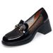 Popular Women's Loafers With Thick Chunky Square Heels, Breathable Leather, Soft Soles, Summer New Style, Ultra-soft_vogvips.com