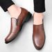 Embossed Crocodile Pattern Men's Shoes Casual Leather Shoes Men's Style Barber Loafers_vogvips.com