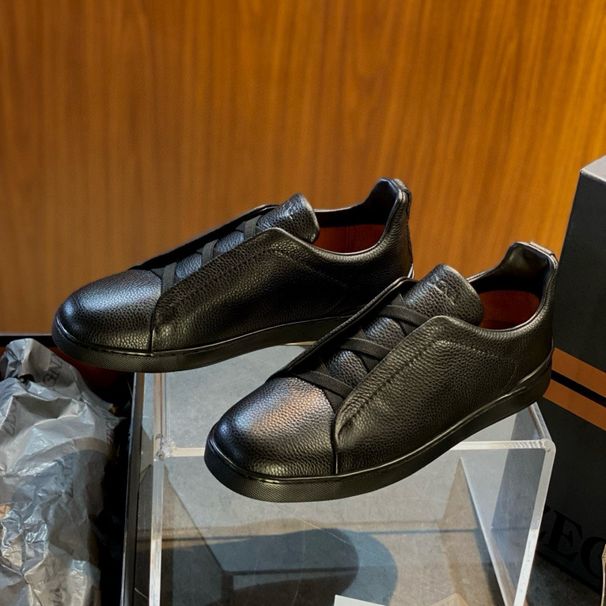 New High-End Guangzhou Men's Lazy Casual Sneakers Fashion Business Genuine Leather Trendy Versatile Slip-On_vogvips.com