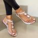 Pearl Sandals For Women In Summer 2025, Diamond Studded Shoes, Flat Heels, Fairy Style Soft Sole, Fashionable Women's_vogvips.com