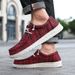 Suitable For All Seasons Plus Size Dude Loafers Trendy Casual Men's Canvas Slip-On Lazy One-Step Shoes_vogvips.com