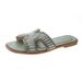 Korean Style INS Trend One-Word Pearl Strap Casual 2025 Summer Outdoor Fashion Flat Slippers_vogvips.com