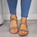Women's Flat Sandals New 43 Large Thick Sole Wedge Heels Shoes Velcro Buckle Sandals Women's_vogvips.com
