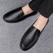 Euro Step Top Layer Cowhide New Loafers Genuine Men's Slip-On Casual Dad Soft Leather Shoes_vogvips.com