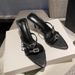 Women's Fashionable High Heeled Stiletto Sandals Two Straps Metal Buckle Pointed Toe Open Toe Summer Style Comfortable Versatile_vogvips.com