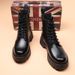 Martin Boots Men's Medium And High-top Leather Short Boots Tooling Boots Fleece Thicker Tide_vogvips.com