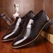 Embossed men's leather shoes cover foot all men's casual single shoes_vogvips.com