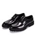 ShoeVault New Business Formal British Style Lace-up Round Toe Thick Sole Patent Leather Men's Derby Shoes_vogvips.com
