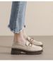 Platform Loafers Women's New One-pedal Retro British Style Small Leather Shoes Thick Heel Soft Sole Single Shoes Women_vogvips.com