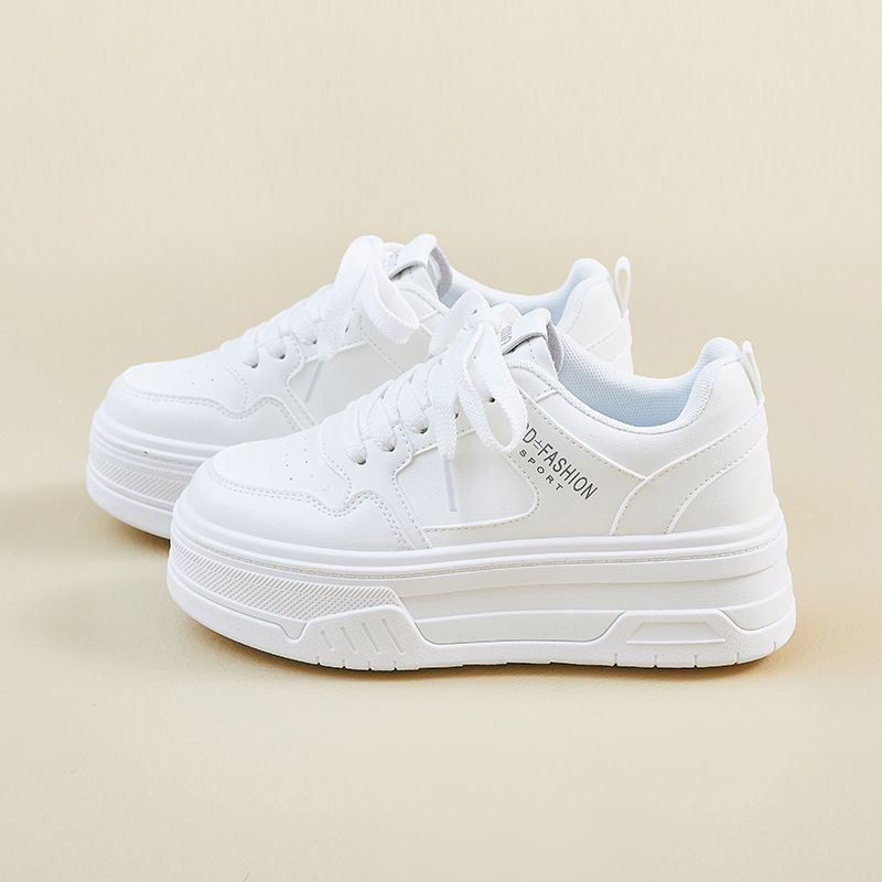 Little White Shoes Female Students Thick-soled Heightening Shoes Mesh Breathable Casual Shoes_vogvips.com