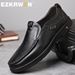Mens Fashion British Style Classic Casual Cowhide Black Hot Sale Breathable Business Slip-on Men Leather Shoes Big Size_vogvips.com