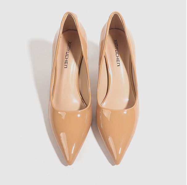 Not Tired Feet, Thin Heels, High Heels, Spring And Summer Temperament, Pointed Head, Small Patent Leather Shoes_vogvips.com