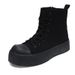 Men's Platform High Top Canvas Sneakers Side Zipper Casual Skate Shoes Breathable Lace Up Fashion Street Ankle Boots In Black White_vogvips.com