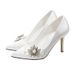 Women's Bridal Pointed Toe Wedding Shoes Champagne Colored High Heels Stiletto Crystals Bridesmaid Dress Shoes_vogvips.com