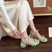 Fairy-style French Bow Chunky Heel Sandals Women, 2026 Summer New Model, Suitable For Pairing With Skirts, High-heeled_vogvips.com