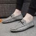 New men's bean shoes striped soft leather light lazy shoes cover feet fashion casual shoes all fashion men's single shoes_vogvips.com