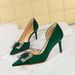 3226-AK75 European And American Style Banquet Women's Stiletto High Heels, Shallow Pointed Toe, Side Cutout With_vogvips.com