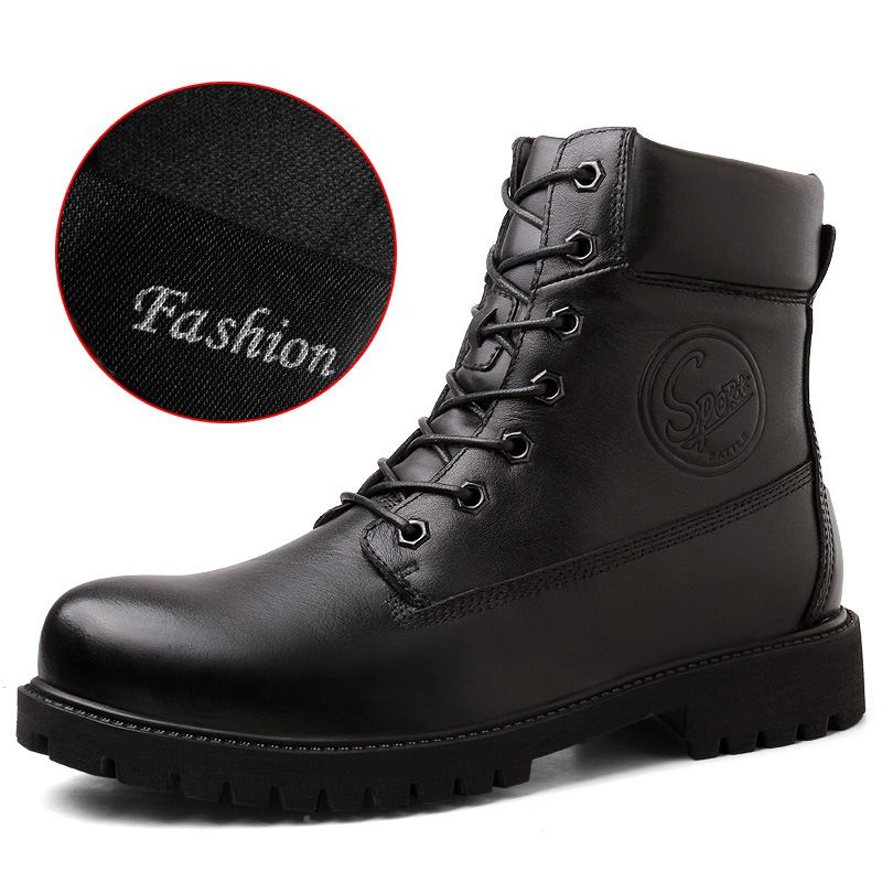 Men's Boots High-top Fleece Warm Tooling Martin Boots Soft-faced Brie Men's Boots_vogvips.com