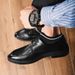 Euro Step Groom Wedding Brogue Leather Men's British Korean Version Trendy Lace-up Black Formal Business Breathable Shoes_vogvips.com