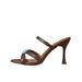 European And American Style Brown Stiletto Sandals For Women, Pointed Toe, Cross Straps, Blue Gemstone Decoration,_vogvips.com