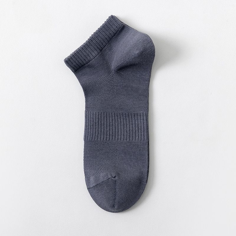 Men's Cotton Socks Spring And Summer Thin Sweat Absorbing Short Tube Mesh Antibacterial Deodorizing Cotton Socks Breathable Black Spring And Autumn_vogvips.com