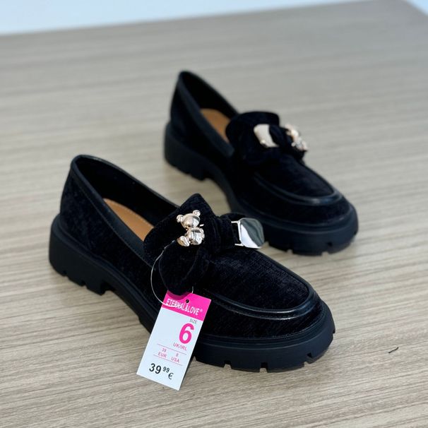 Women's Shoes Retro Round Toe Slip On Shoes Deep Mouthed Suede High Loafers_vogvips.com