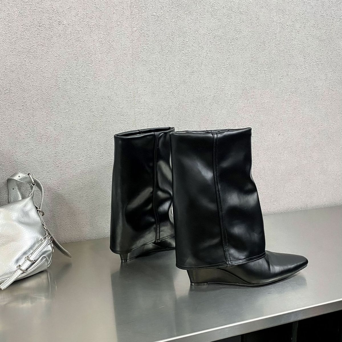 2024 Autumn Winter New Women's Heel High Tube Over-the-Knee Pointed Toe Long Boots For Women_vogvips.com