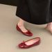 Hidden Wedge French Style Red Single For Women Spring Autumn 2025 Summer Bowknot Ballet Gentle Evening Shoes_vogvips.com