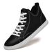 Fleece Warm Cotton Shoes Medium Top Board Shoes Men's Casual Shoes Leather Splicing Large Size Men's Shoes_vogvips.com