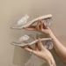 Women's Sexy Rhinestone Transparent Heel Mules - 3.5" Chunky Crystal Heel & Open Toe (Elegant Summer Sandals For Dresses)_vogvips.com